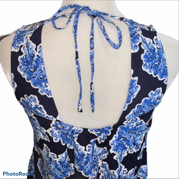 CROWN & IVY | Blue Sleeveless Tie Back Top Sz M - Picture 5 of 7